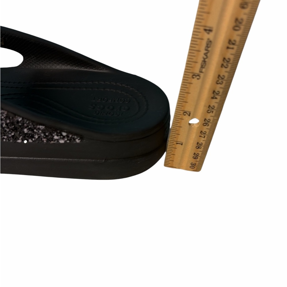 Women’s Crocs Sloane Black/Glitter Flip Flop Platform Sandals Sz 8 - Picture 8 of 9